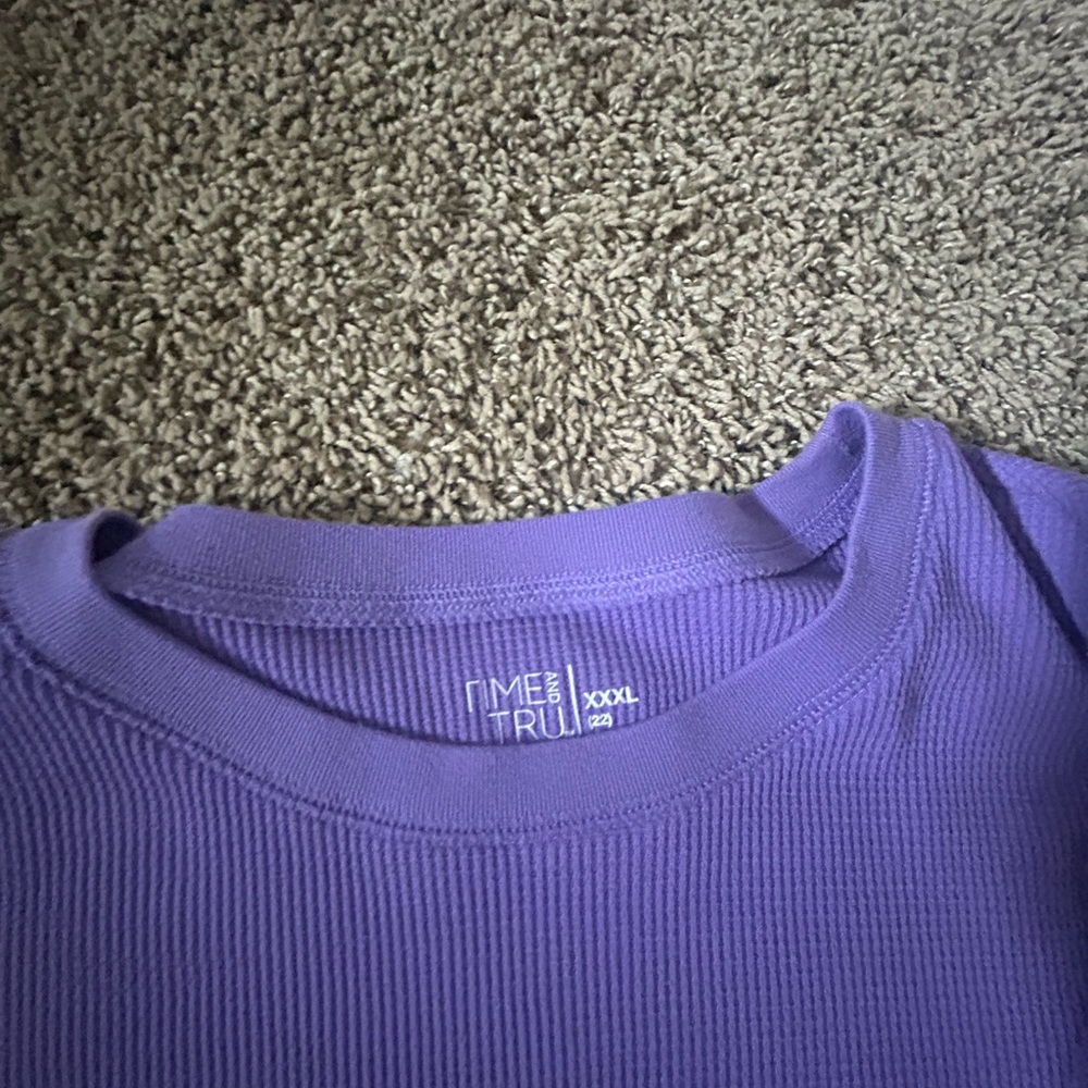 Time and Tru Lavender Ribbed Tee